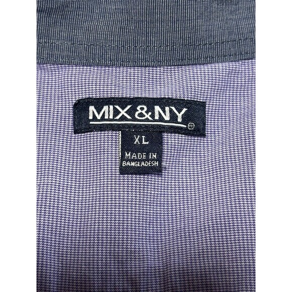 Mix & NY Purple Short Sleeve Button Down Shirt Men's XL - Picture 3 of 12